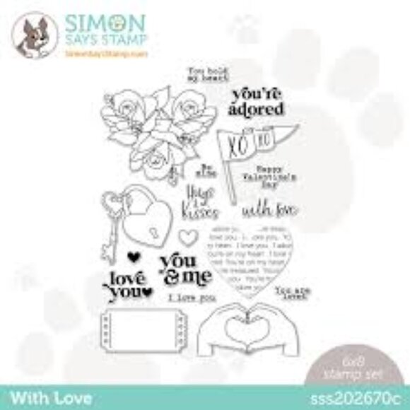 With love Clear Stamp Set Simon Says Stamps - Picture 1 of 1